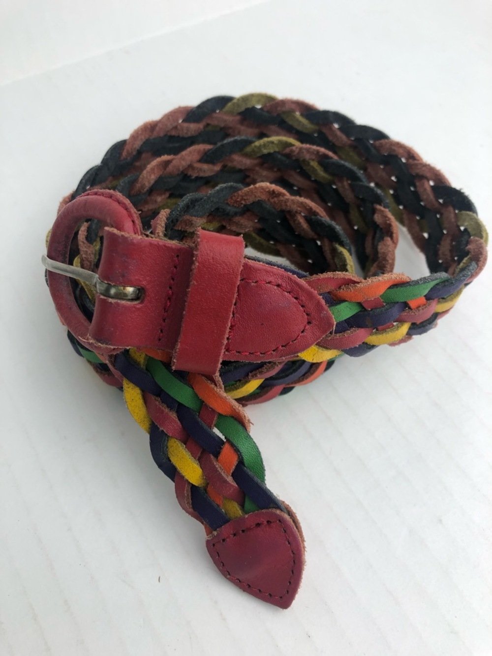 Multicolor Braided Leather Belt